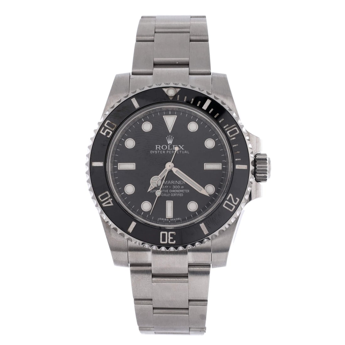 Rolex Oyster Perpetual Submariner Automatic Watch Stainless Steel and Cerachrom 40: Drawn in polished metal, the Rolex Oyster Perpetual Submariner Automatic Watch rewards a longer look at the dial and a confident glance at the bracelet. Worked in Stainless Steel and Cerachrom. On the