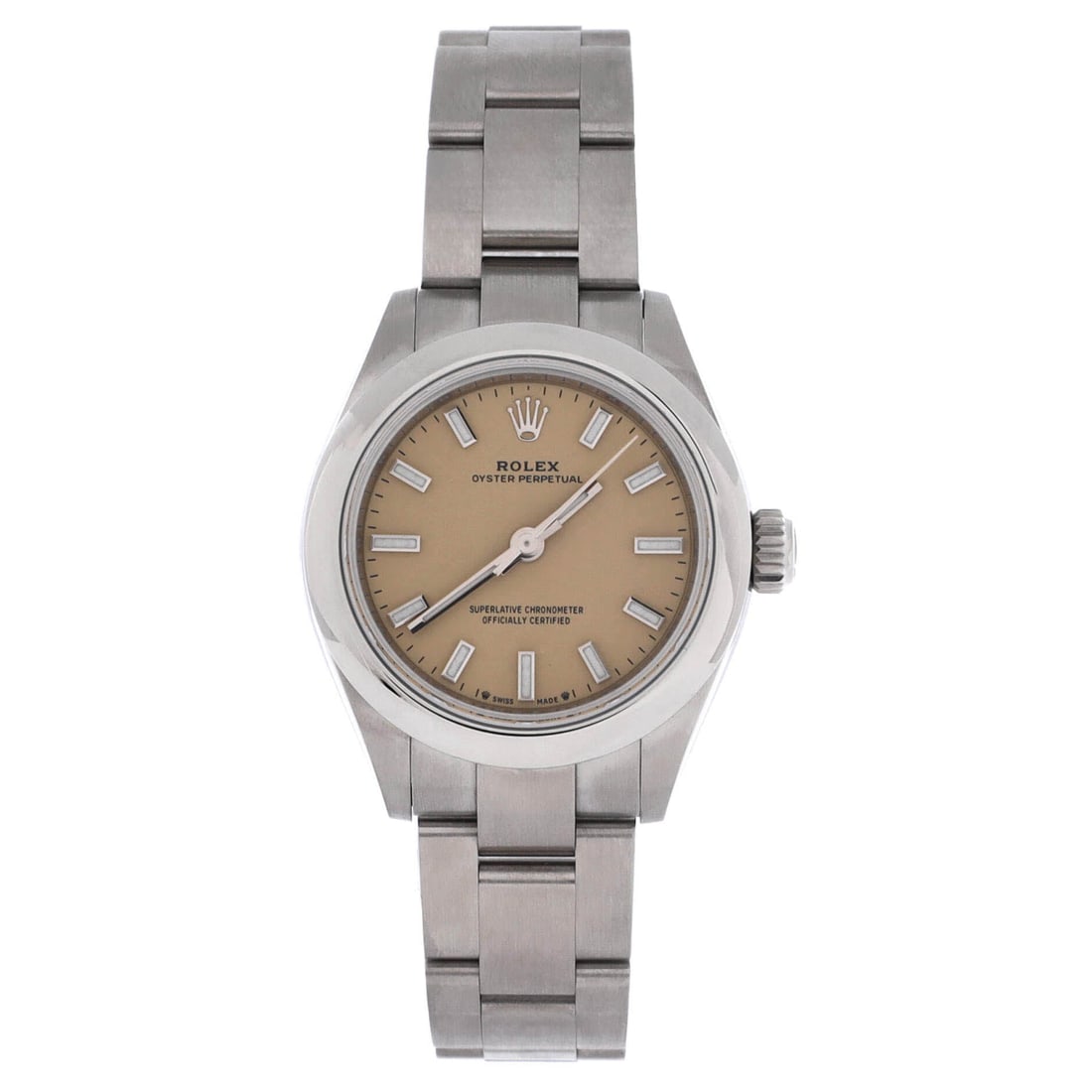 Rolex Oyster Perpetual Beige Automatic Watch Stainless Steel 28 (1 of 5)