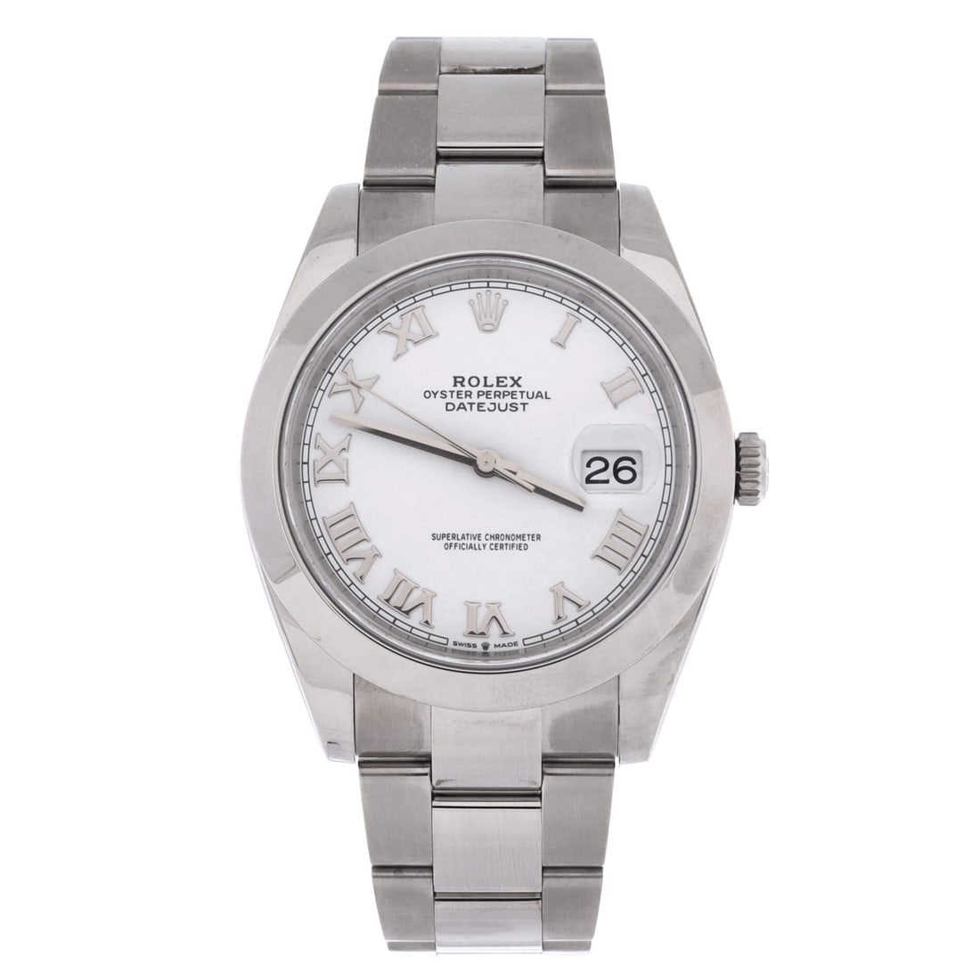 Rolex Oyster Perpetual Datejust Automatic Watch Stainless Steel 41: Measurably present, the Rolex Oyster Perpetual Datejust Automatic Watch carries the wrist with a measured, considered weight. Worked in Stainless Steel. Its case-to-bracelet ratio is exactly what make