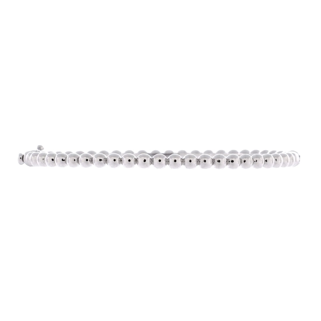 Van Cleef & Arpels Perlee Pearls of Gold Bracelet 18K White Gold: Sculpted in white gold, the Van Cleef & Arpels Perlee Pearls of Gold Bracelet reads as a daily-wear classic. Worked in 18K White Gold. The wrist fit is tuned for daily wear, easy to slide on without o