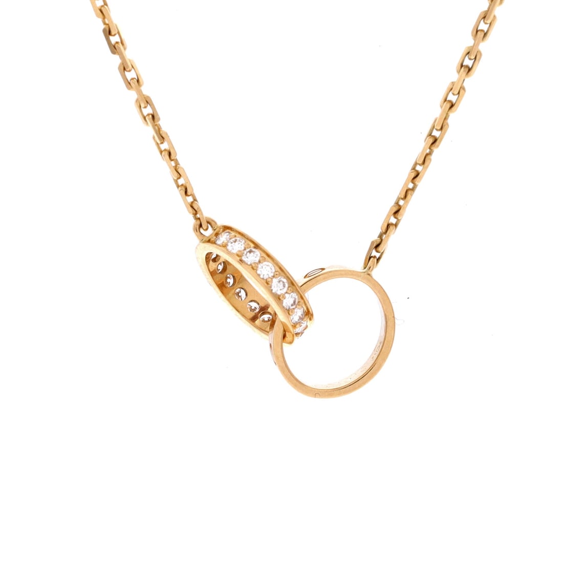 Cartier Love Interlocking Necklace 18K Yellow Gold and Diamonds (1 of 3)