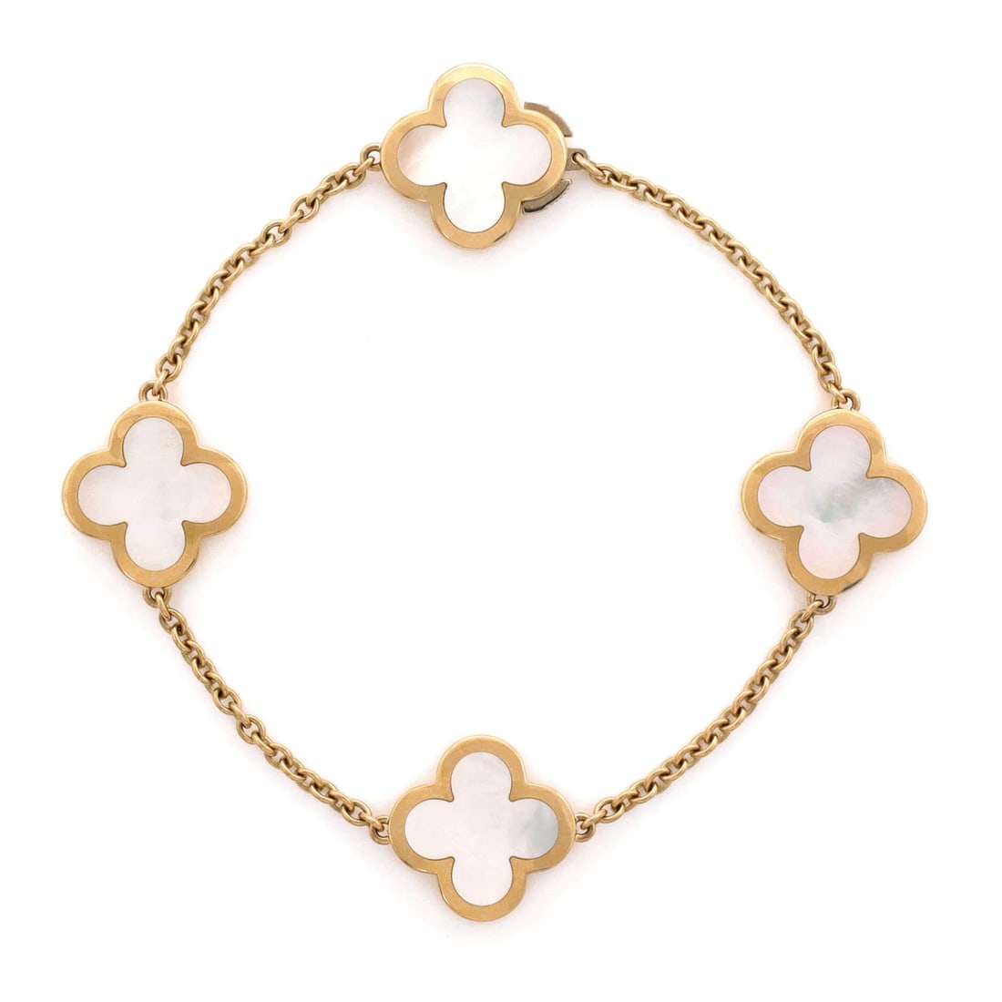 Van Cleef & Arpels Pure Alhambra 4 Motifs Bracelet 18K Yellow Gold with Mother of Pearl (1 of 3)