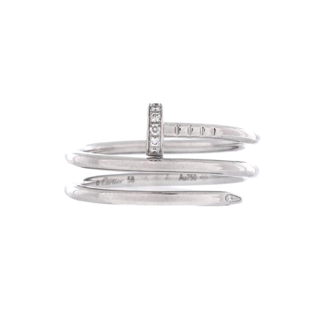Cartier Juste un Clou Double Ring 18K White Gold and Diamonds Small (1 of 3)
