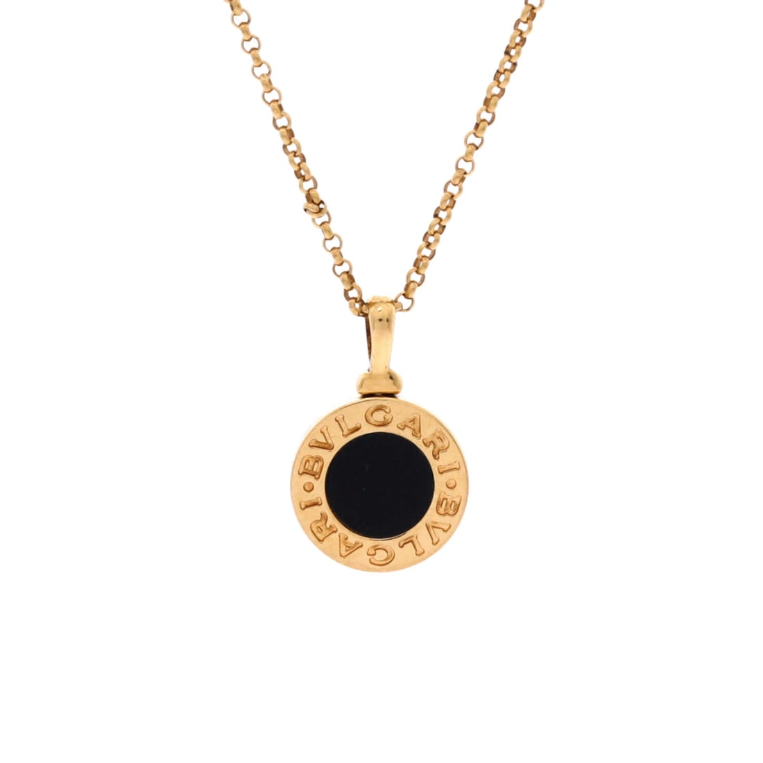 Bvlgari Bvlgari Bvlgari Pendant Necklace 18K Yellow Gold with Onyx (1 of 3)