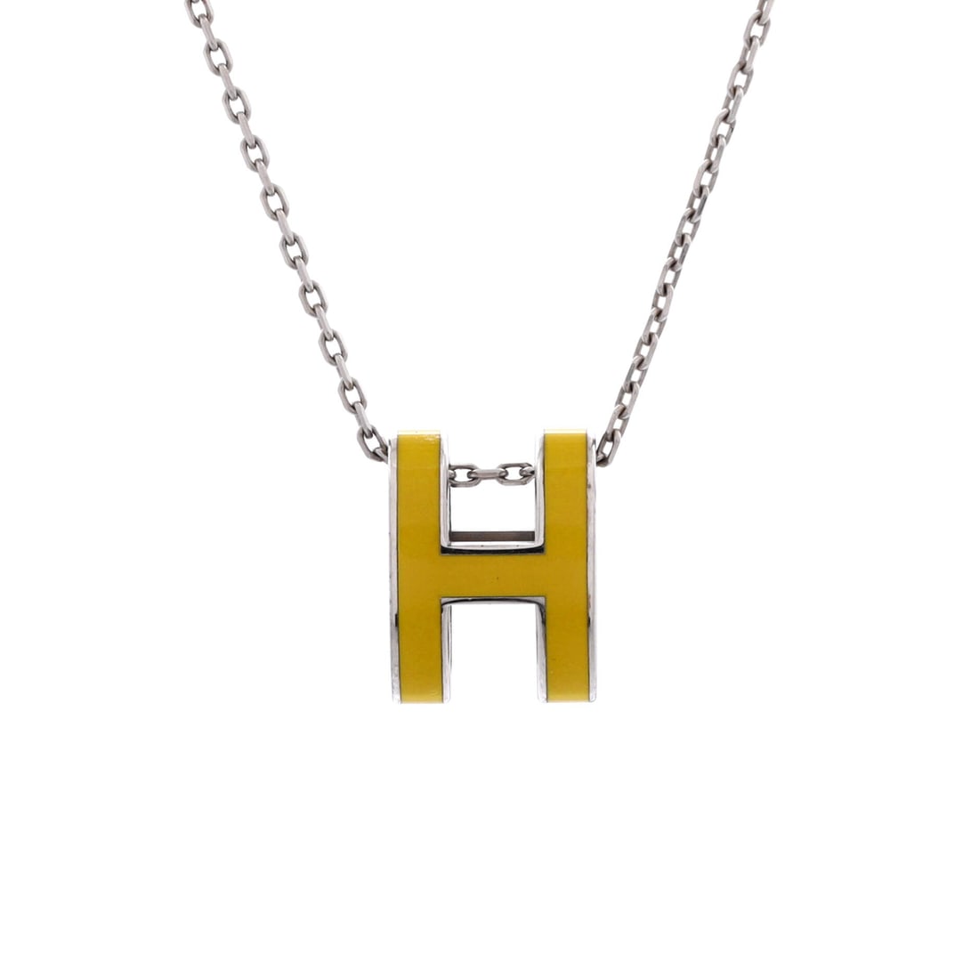 Hermes Pop H Pendant Chain Necklace Metal and Enamel Mini (1 of 3)