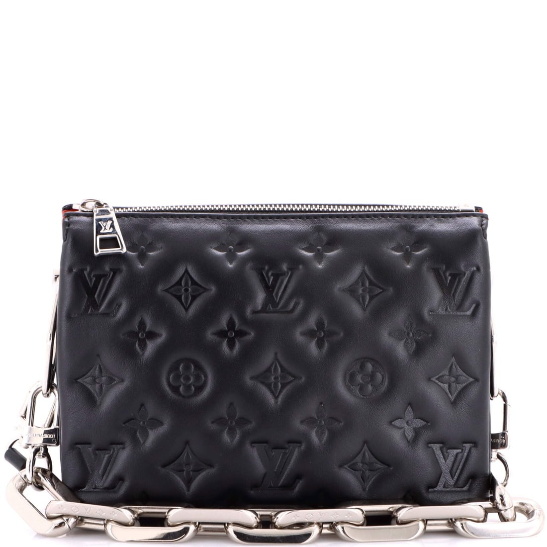 Louis Vuitton Montaigne Handbag Monogram Empreinte Leather BB: Louis Vuitton's Montaigne Handbag reads deliberate from every angle, the silhouette in monogram empreinte leather sketched with the architectural restraint the house is known for. A luminous red