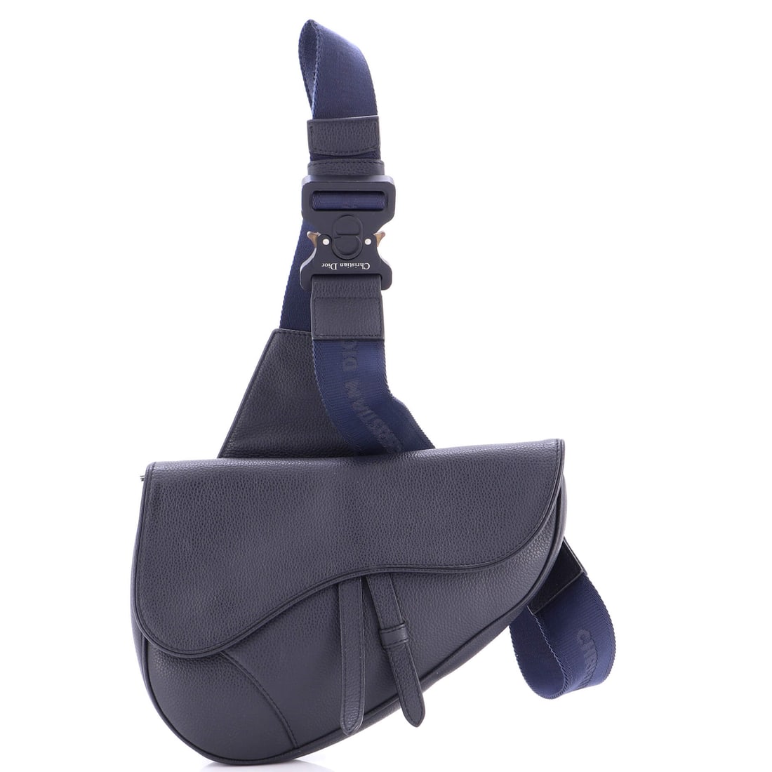 Christian Dior Saddle Crossbody Bag Leather Mini: Every pocket on the Christian Dior Saddle Crossbody Bag earns its place, the interior laid out for keys, cards, phone and the small accessories of a day. The blue treatment carries its own presence, t