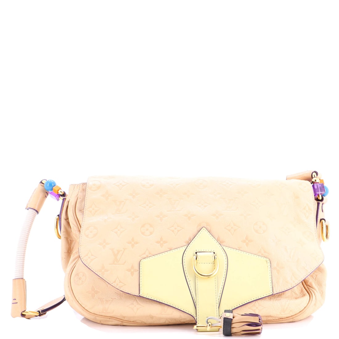 Louis Vuitton Underground Messenger Bag Monogram Empreinte Leather: Cut from monogram empreinte leather, the Louis Vuitton Underground Messenger Bag reads soft to the touch and disciplined on the body. The pink treatment carries its own presence, cut from Empreinte, V