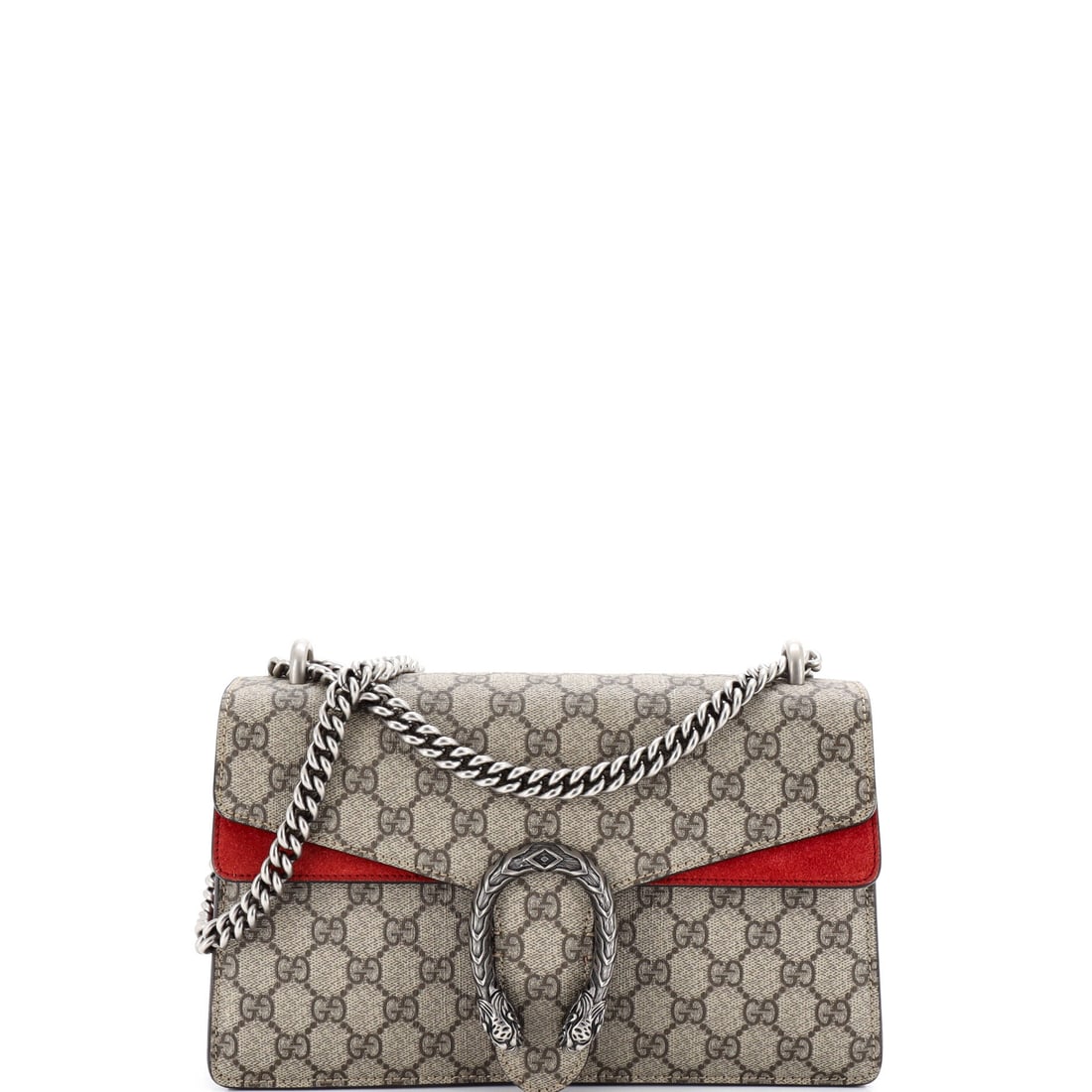 Gucci Dionysus Bag GG Coated Canvas Small: Pockets on the Gucci Dionysus Bag are positioned with intent, sized for the items they were drawn for rather than added as afterthought. A clean, editorial brown, red pulls the eye first, drawn in coa