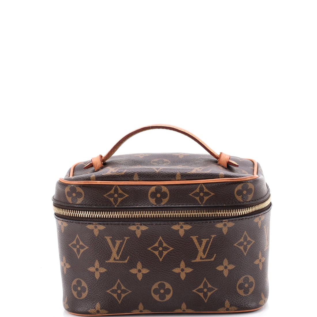 Louis Vuitton Nice Vanity Case Monogram Canvas Mini: Louis Vuitton treats the Nice Vanity Case's hardware as architecture, the finishing in keeping with the rest of the line's restraint. The brown colorway sits richly across the surface, finished in Mon