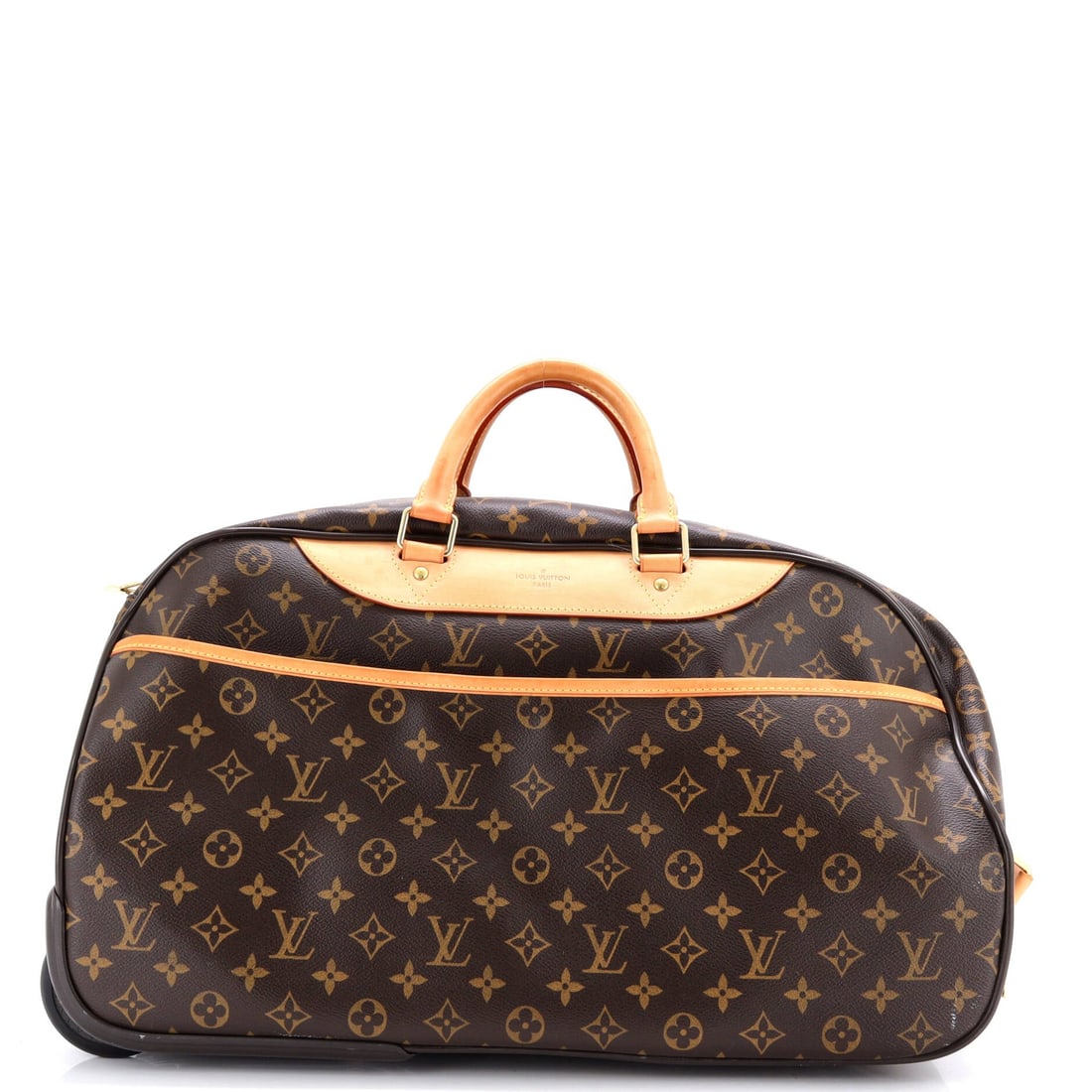 Louis Vuitton Eole Bag Monogram Canvas 50: The Eole Bag's gleaming clasp and fittings carry the Louis Vuitton hardware signature, applied with a working bag's restraint. The brown colorway sits richly across the surface, finished in Monogram, 