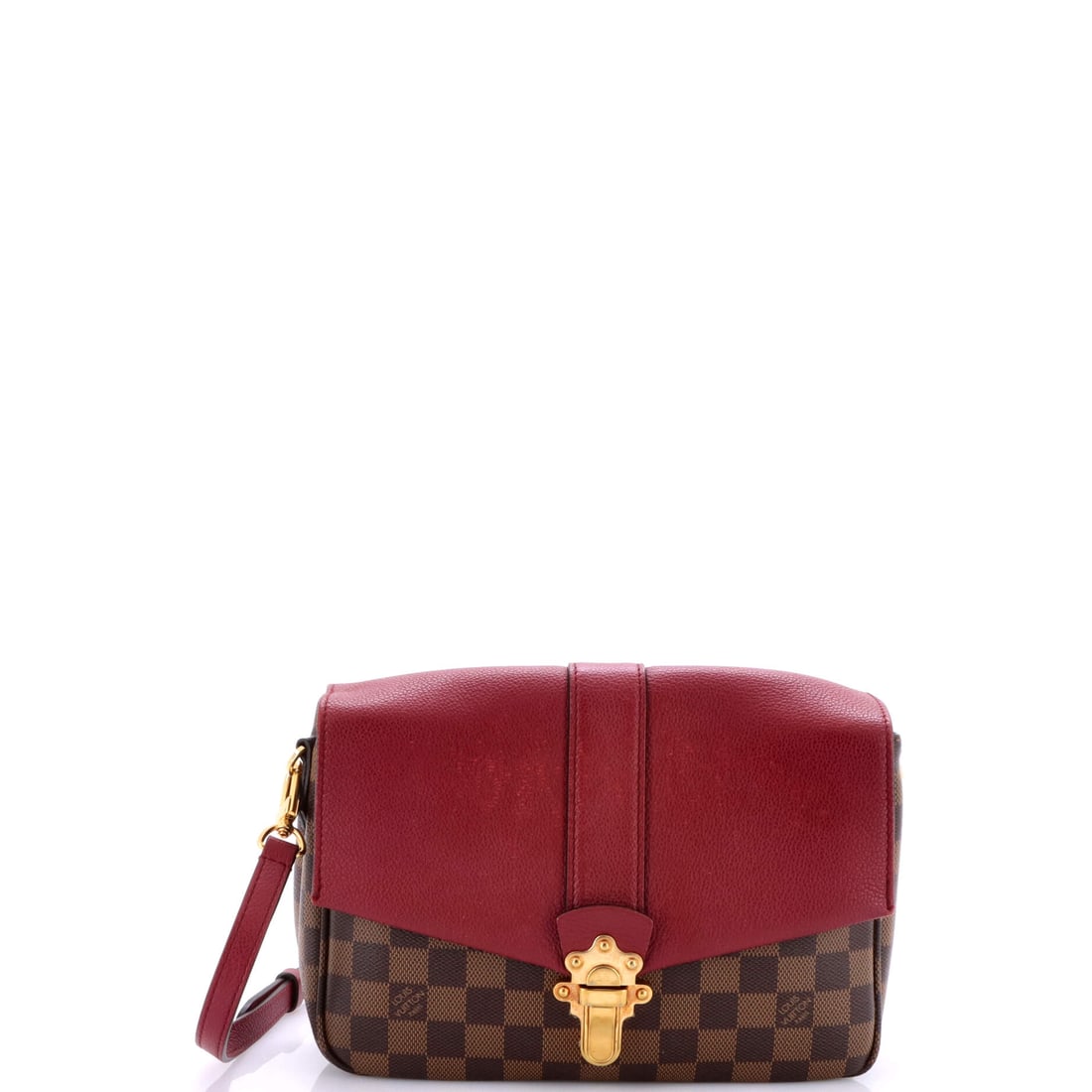 Louis Vuitton Clapton Handbag Damier and Leather PM: Inside the Clapton Handbag, Louis Vuitton organizes for daily rhythm, the partitioning thought through in the way only a house with archive depth can manage. A clean, editorial red pulls the eye first