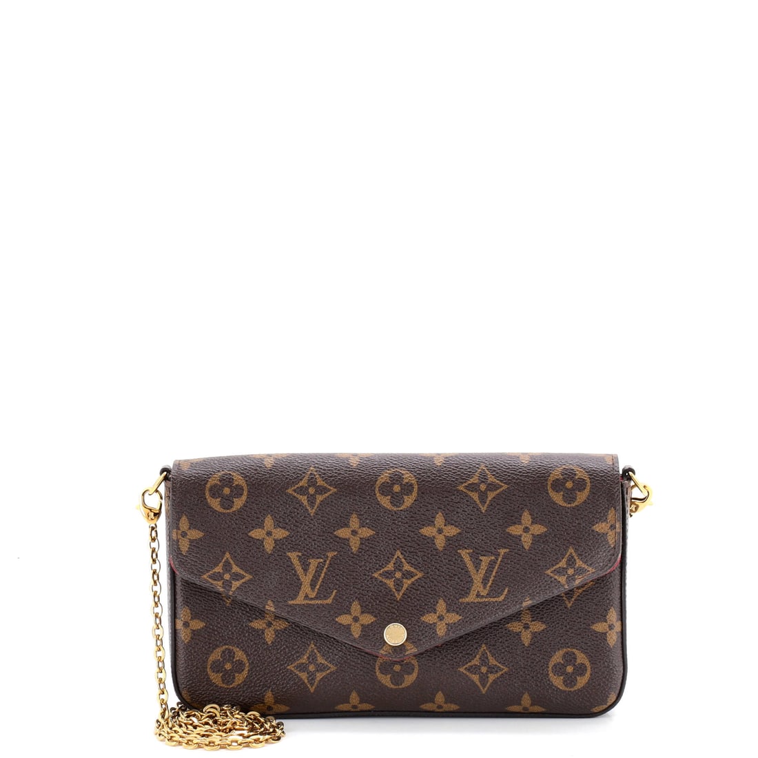 Louis Vuitton Felicie Pochette Monogram Canvas: Sling the Louis Vuitton Felicie Pochette and it falls into the right spot at the hip, the strap sized to the wearer's natural reach. A luminous brown, print palette carries the read, rendered in Monog