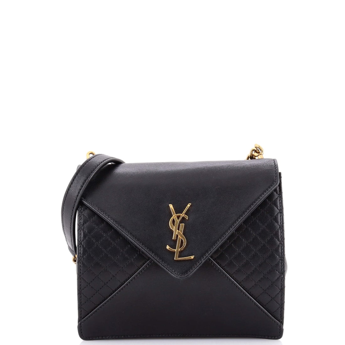 Saint Laurent Gaby Square Shoulder Bag Quilted Leather: Inside, the Gaby Square Shoulder Bag reveals the kind of Saint Laurent interior planning that earns its rotation: room for a wallet, a phone, a slim book. The black treatment carries its own