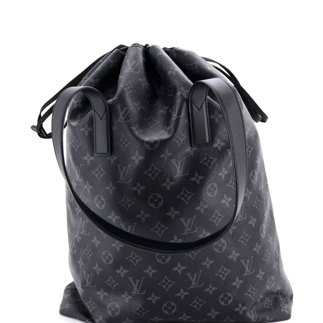 Louis Vuitton Cabas Light Drawstring Bag Monogram Eclipse Canvas: Open the Louis Vuitton Cabas Light Drawstring Bag and the interior reads practical first, the kind of layout that quietly justifies the exterior presence. Cast in a saturated black, the kind of