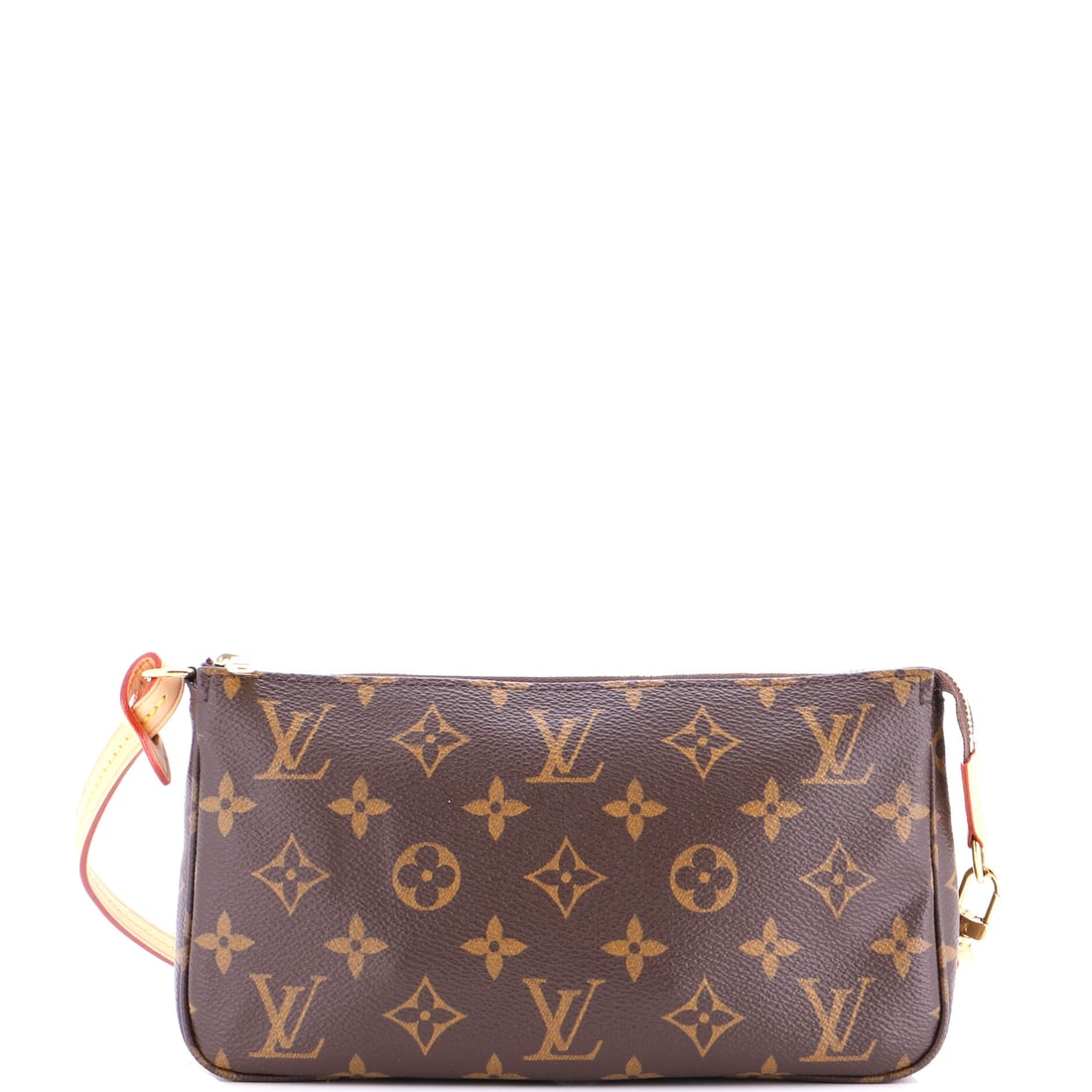 Louis Vuitton Pochette Accessoires NM Monogram Canvas: The Pochette Accessoires NM family is one of Louis Vuitton's most quietly continuous, this iteration arriving with the line's hard-won vocabulary intact. In brown, the silhouette reads modern without 