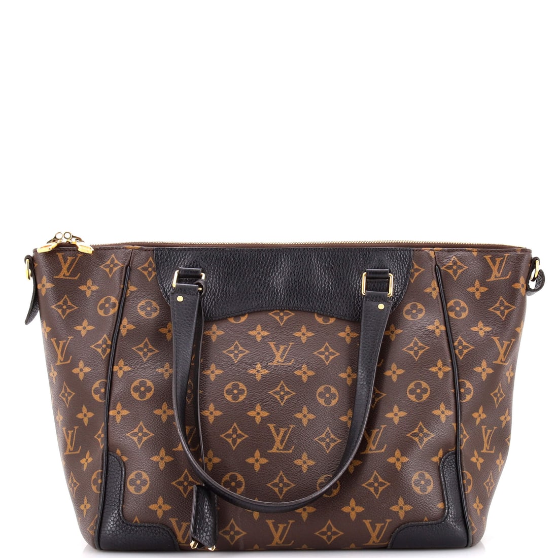 Louis Vuitton Estrela NM Handbag Monogram Canvas with Leather: Carry the Louis Vuitton Estrela NM Handbag and the proportions click into place, the silhouette balanced for the wearer rather than the lookbook. In black, brown, the silhouette reads modern without e