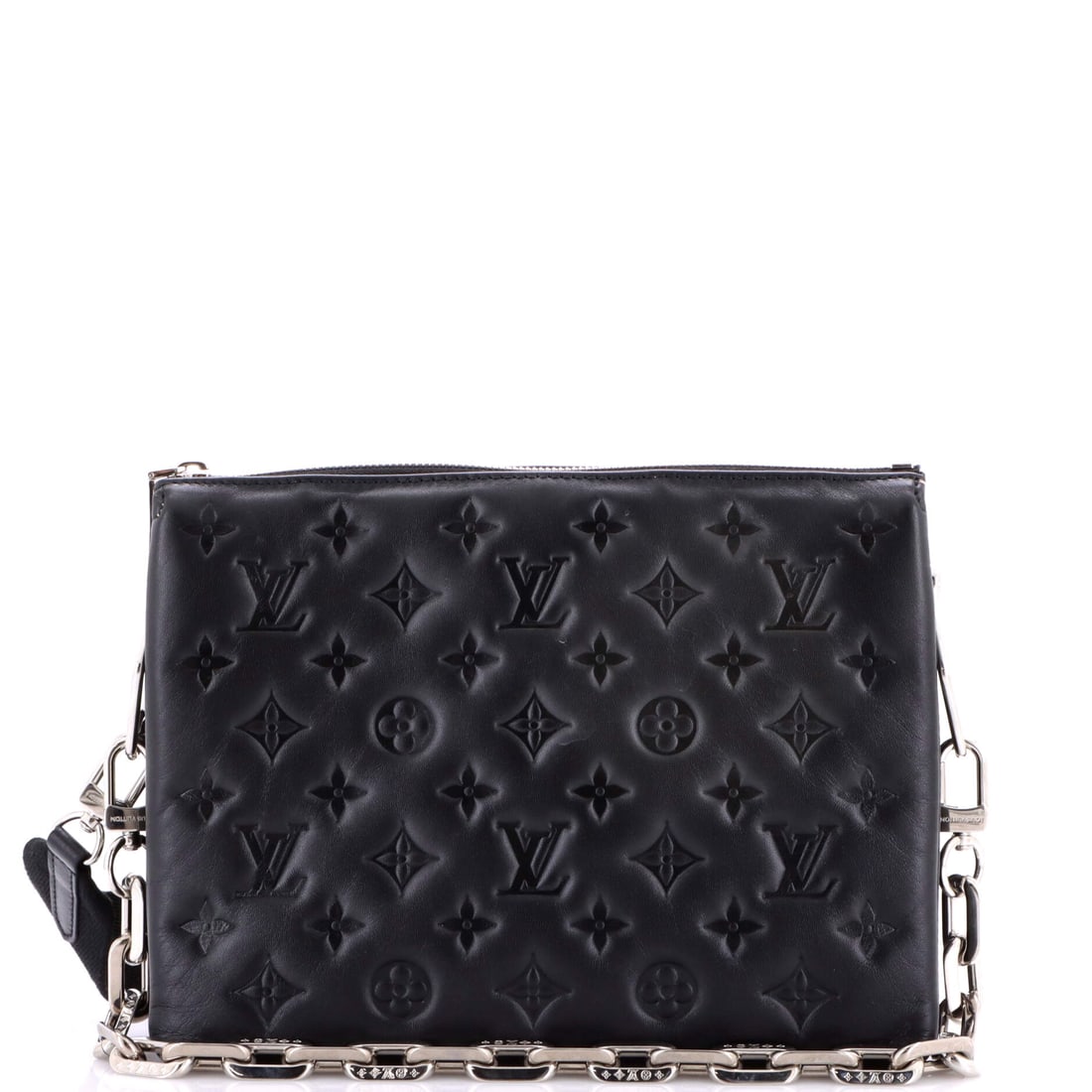 Louis Vuitton Junot Handbag Monogram Empreinte Leather: This iteration of the Louis Vuitton Junot Handbag carries the design vocabulary the house has built over multiple seasons of the line. In red, the silhouette reads modern without effort, finished in E