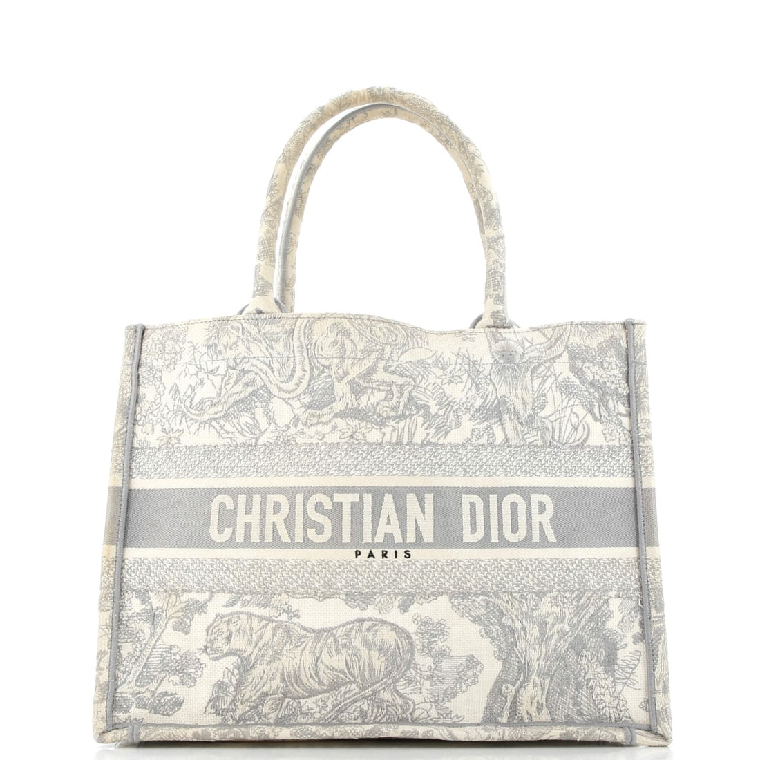 Christian Dior Book Tote Embroidered Canvas Medium (1 of 8)