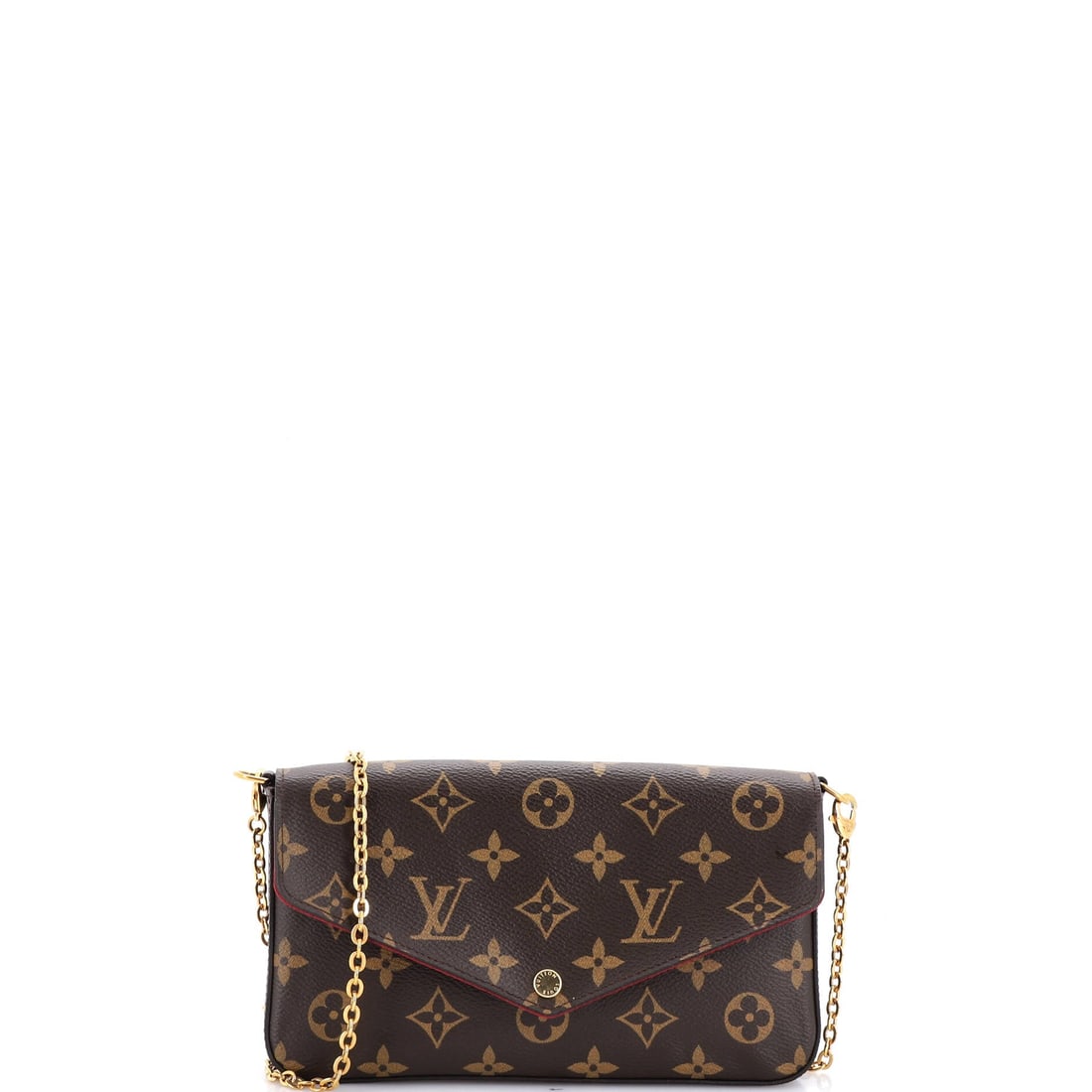 Louis Vuitton Felicie Pochette Monogram Canvas: Louis Vuitton's Felicie Pochette reads deliberate from every angle, the silhouette in monogram canvas sketched with the architectural restraint the house is known for. The brown colorway sits richly a