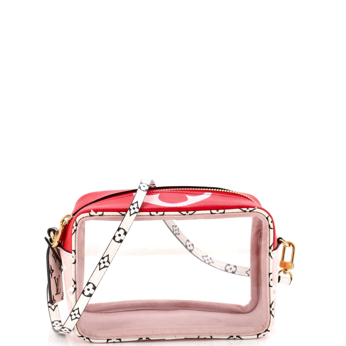 Louis Vuitton Beach Pouch Limited Edition Colored Monogram Giant: On the body, the Louis Vuitton Beach Pouch settles fast, a carry profile tuned across decades of the line. A luminous pink palette carries the read, holding the surface luminous against the hardware. 