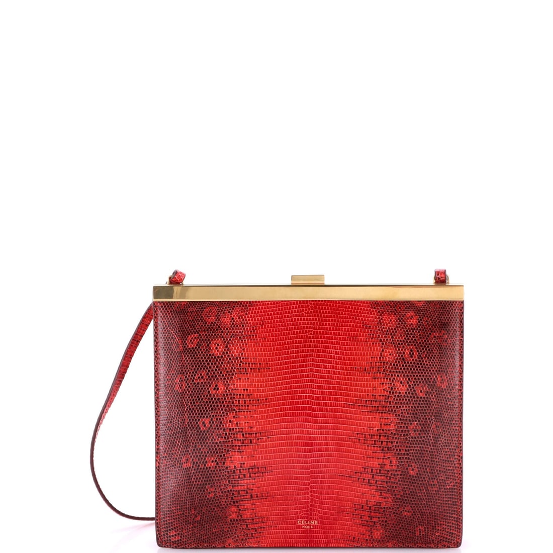 Celine Clasp Crossbody Bag Lizard Mini: Pockets on the Celine Clasp Crossbody Bag are positioned with intent, sized for the items they were drawn for rather than added as afterthought. A clean, editorial red pulls the eye first, the kind of
