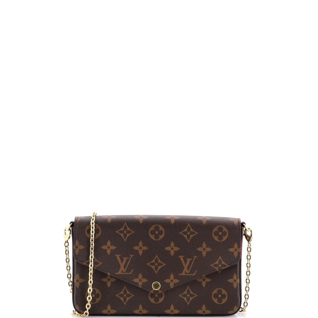 Louis Vuitton Felicie Pochette Monogram Canvas: The Louis Vuitton Felicie Pochette's slip and zip pockets read like a brief from the editor's desk, organized for the realities of a working day. The brown treatment carries its own presence, drawn in