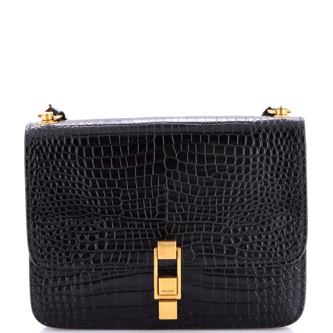 Saint Laurent Carre Satchel Crocodile Embossed Leather Medium (1 of 8)
