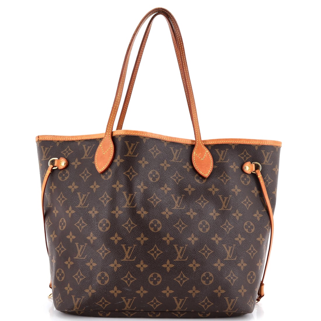 Louis Vuitton Neverfull NM Tote Monogram Canvas MM: Metalwork on this Louis Vuitton Neverfull NM Tote sits at the center of the design, sized to the proportions the house routinely insists on. In brown, the silhouette reads modern without effort, finis