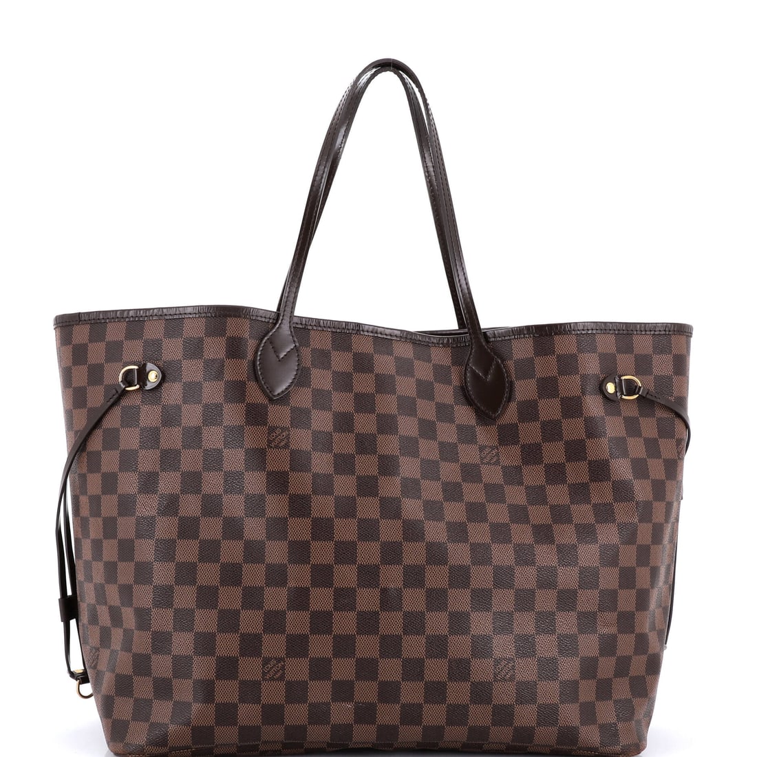 Louis Vuitton Neverfull NM Tote Damier GM: Pockets on the Louis Vuitton Neverfull NM Tote are positioned with intent, sized for the items they were drawn for rather than added as afterthought. A clean, editorial brown pulls the eye first, draw