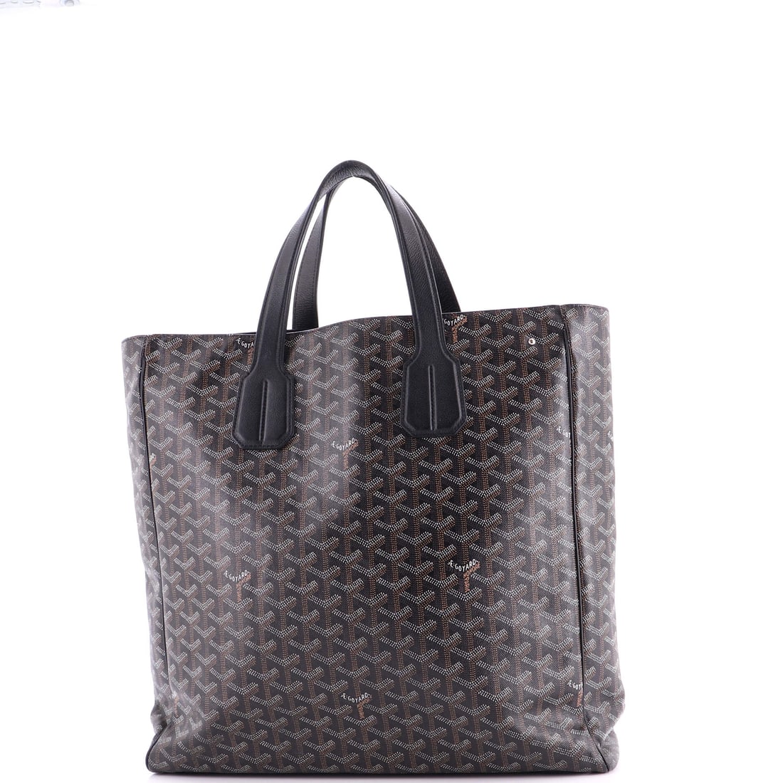 Goyard Voltaire Convertible Tote Coated Canvas: The proportions place this Goyard Voltaire Convertible Tote in the house's everyday wing rather than its statement or evening territory. Cast in a saturated black, cut from coated canvas, the lightwei