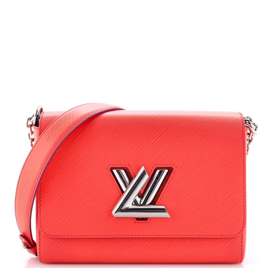 Louis Vuitton Twist Handbag Epi Leather MM: Louis Vuitton chose epi leather for this Twist Handbag with deliberate intent, the texture earning its place over time. The pink treatment carries its own presence, calibrated to read editorial in any