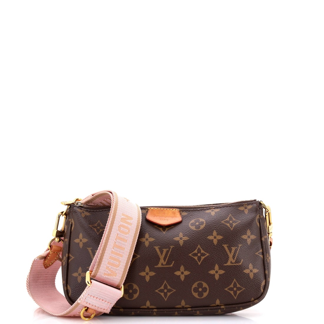 Louis Vuitton Multi Pochette Accessoires Monogram Canvas: The Louis Vuitton Multi Pochette Accessoires earns its weight when carried, the kind of bag that disappears into the silhouette rather than fighting it. The brown colorway sits richly across the surfa