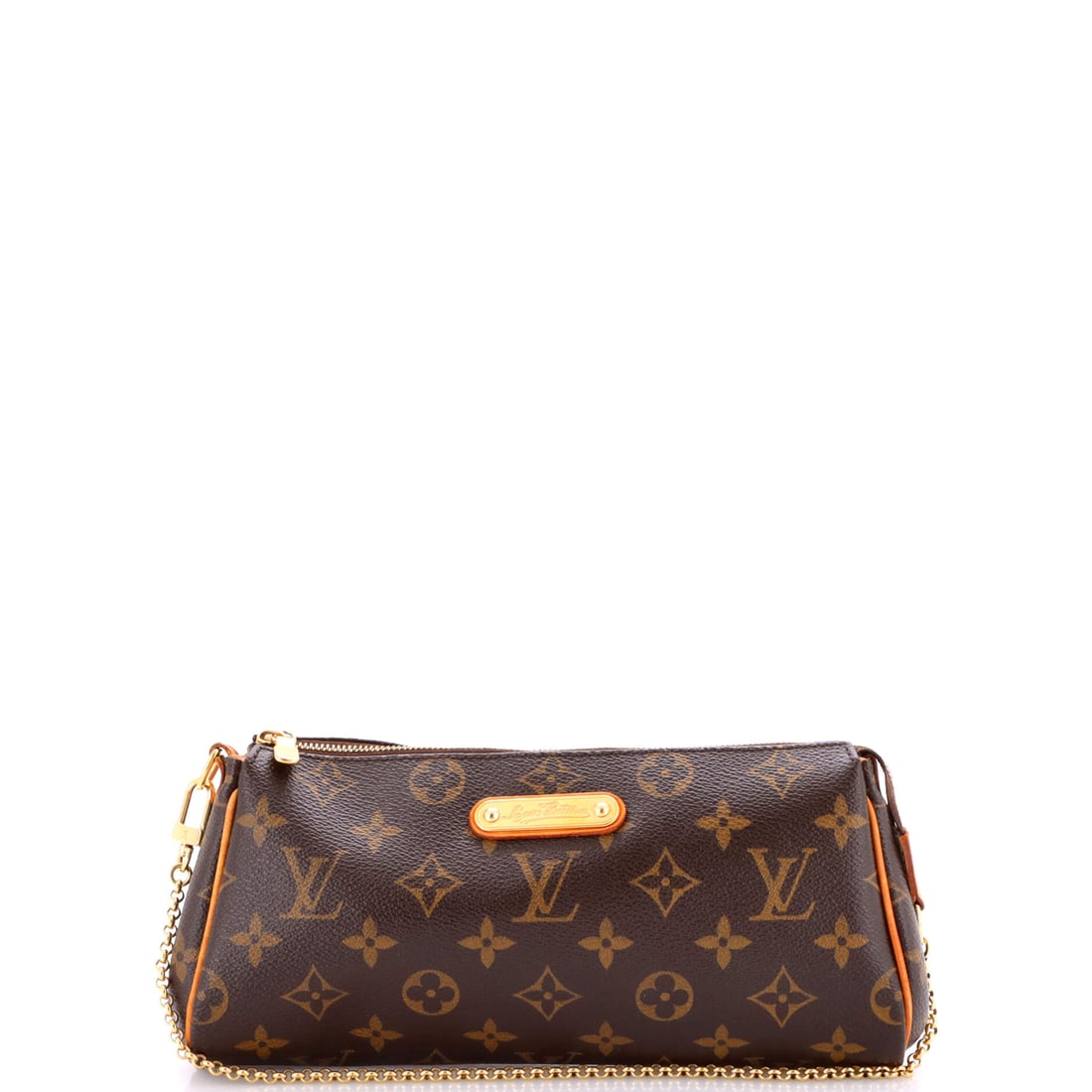 Louis Vuitton Eva Handbag Monogram Canvas: Among the Louis Vuitton catalog, the Eva Handbag occupies a settled place, a silhouette that arrived already finished. The brown colorway sits richly across the surface, finished in Monogram, the canv