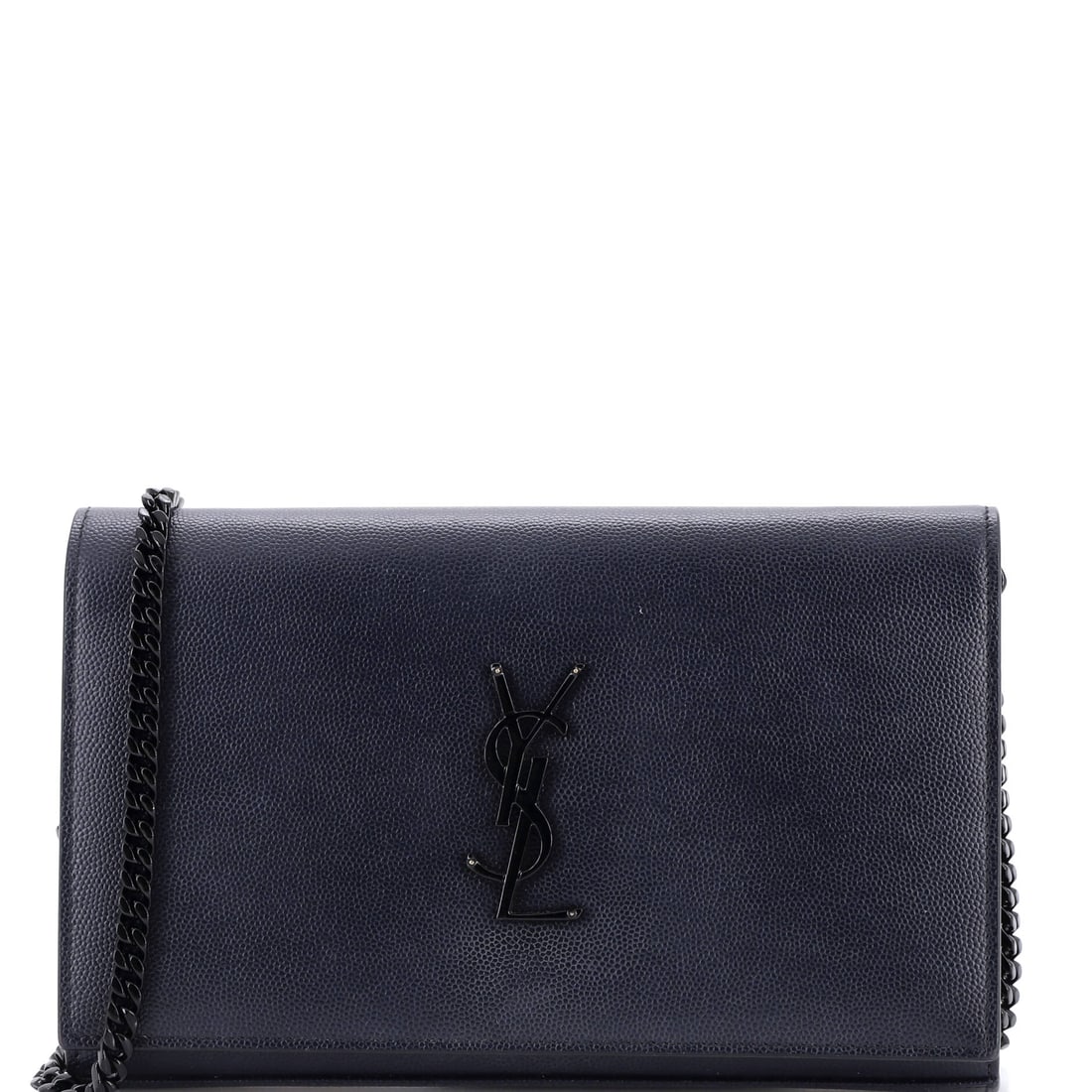 Saint Laurent Classic Monogram Wallet on Chain Leather: Built around the Saint Laurent Classic Monogram Wallet on Chain outline, the shape carries the squared, settled posture the house returns to season after season. A luminous blue palette carries the re
