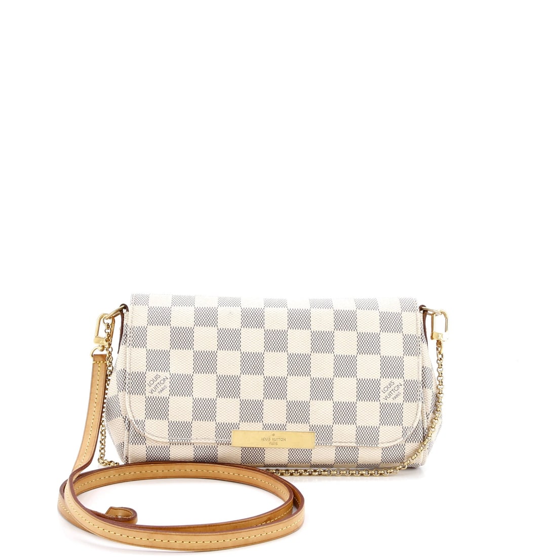 Louis Vuitton Favorite Handbag Damier PM: Louis Vuitton's Favorite Handbag earns its first impression from the leather itself, damier doing work the photograph cannot. The white treatment carries its own presence, cut from Damier, Vuitton's c