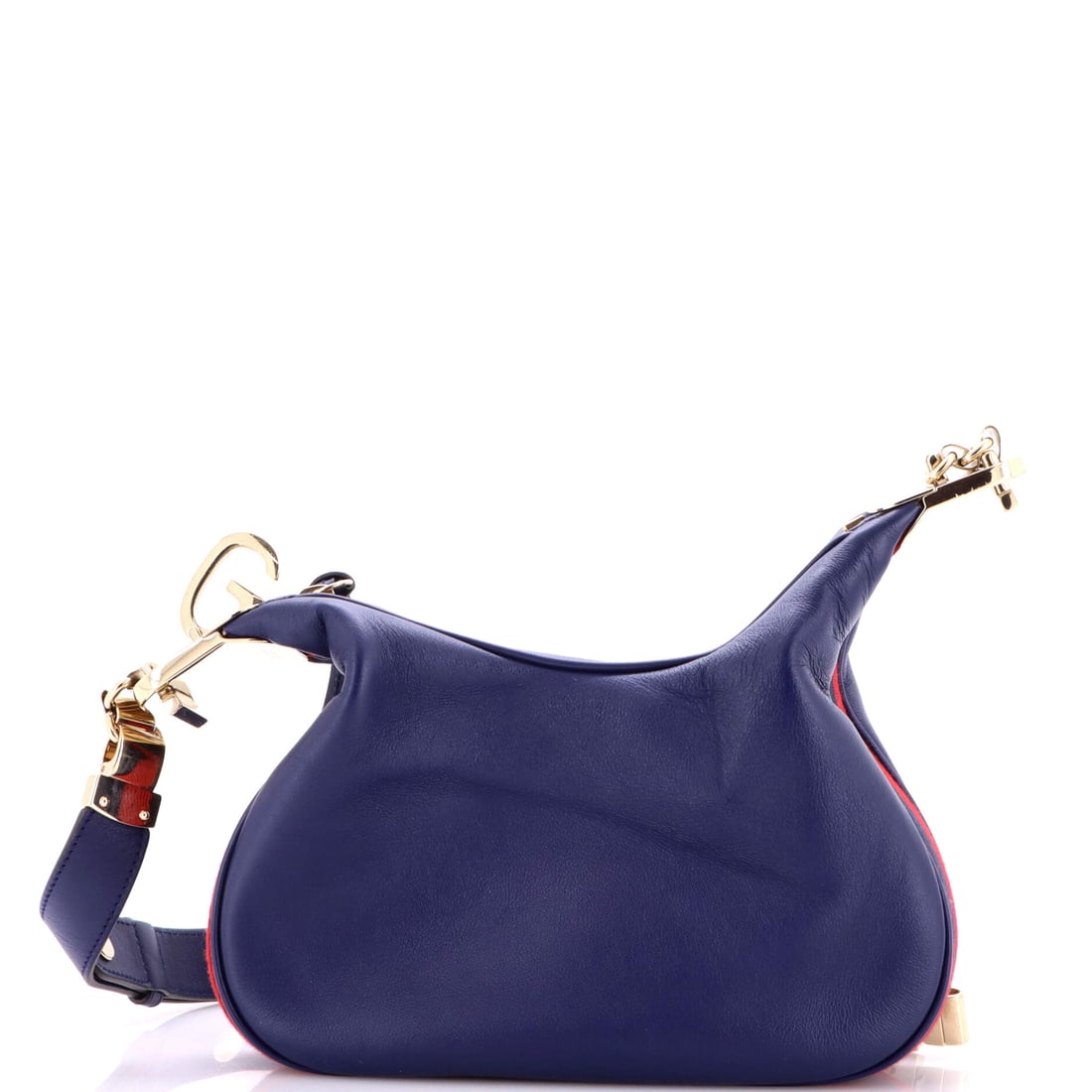 Gucci Attache Shoulder Bag Leather Small: Inside, the Attache Shoulder Bag reveals the kind of Gucci interior planning that earns its rotation: room for a wallet, a phone, a slim book. The blue treatment carries its own presence, the kind of 
