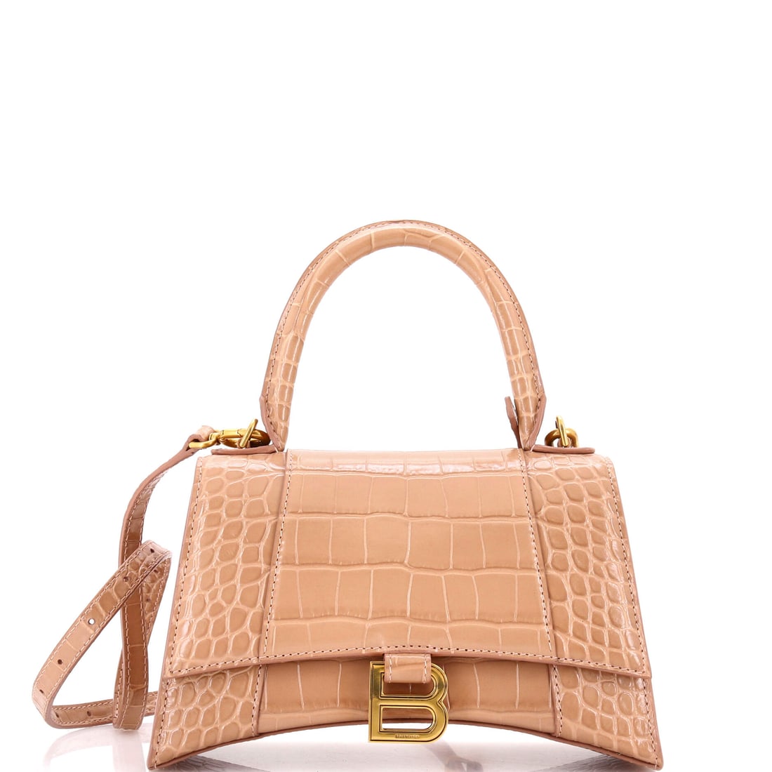 Balenciaga Hourglass Top Handle Bag Crocodile Embossed Leather Small (1 of 6)
