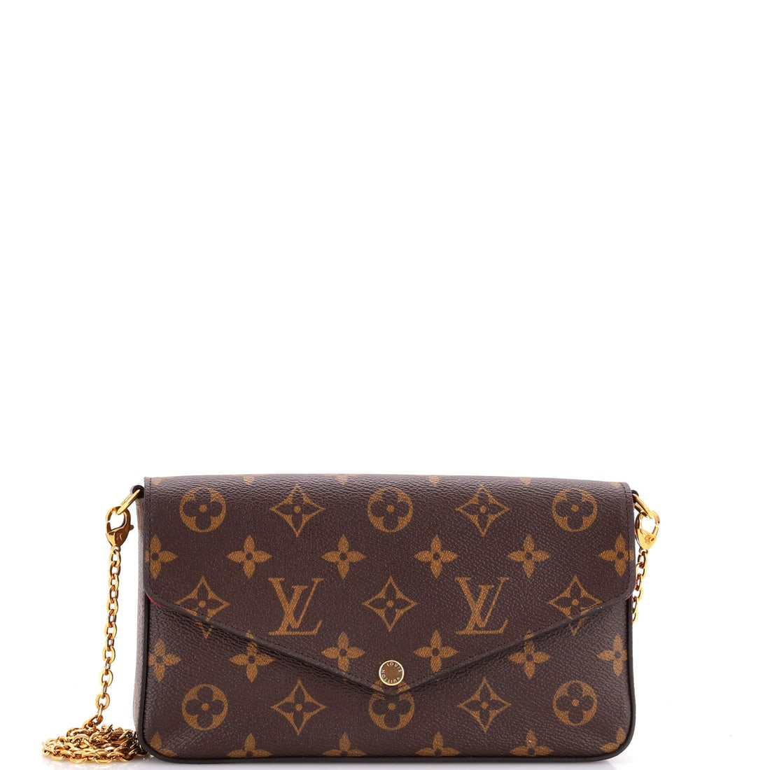Louis Vuitton Felicie Pochette Monogram Canvas: Louis Vuitton's Felicie Pochette reads deliberate from every angle, the silhouette in monogram canvas sketched with the architectural restraint the house is known for. The brown colorway sits richly a