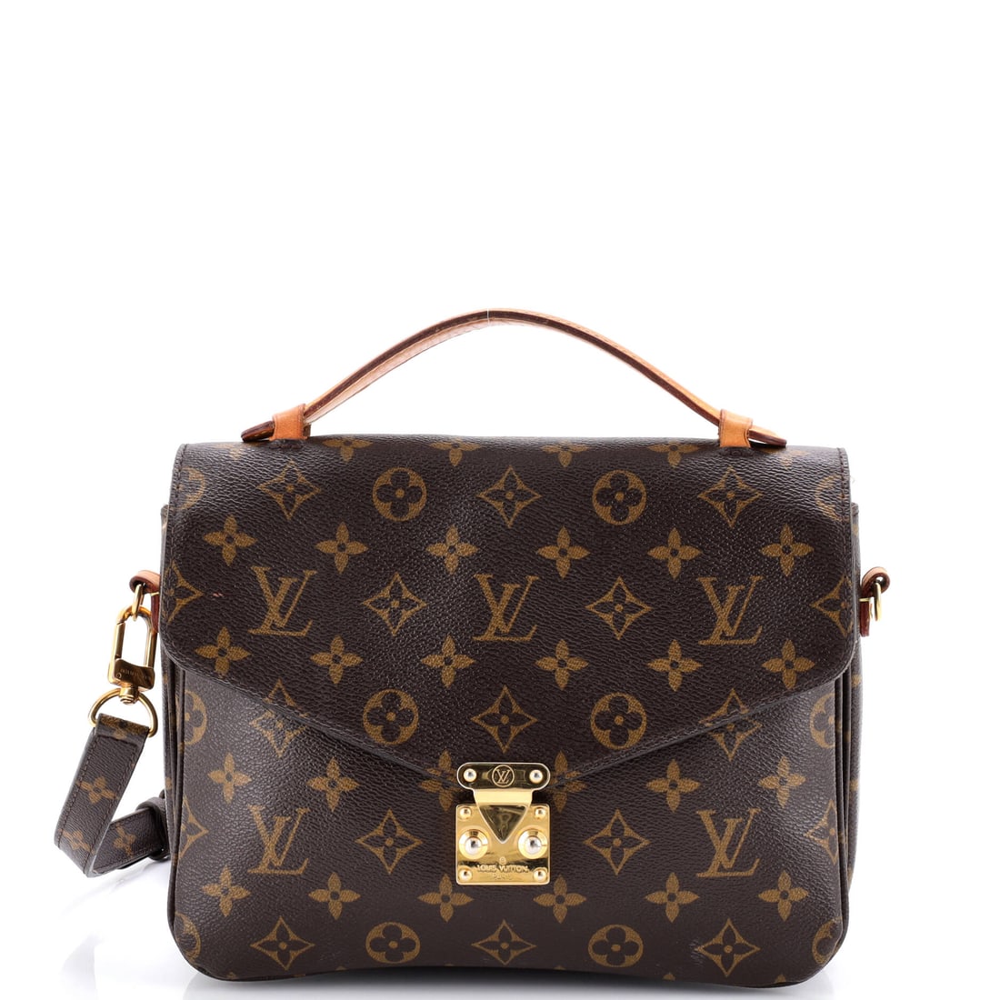 Louis Vuitton Pochette Metis Monogram Canvas: The Louis Vuitton Pochette Metis reads as part of a continuing house conversation rather than a standalone moment. A luminous brown palette carries the read, finished in Monogram, the canvas Georges V