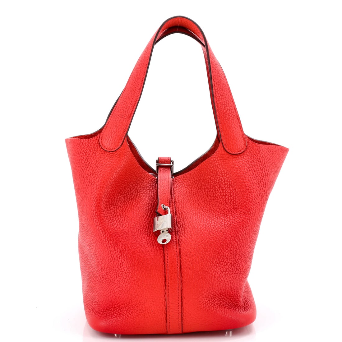 Hermes Picotin Lock Bag Clemence MM: The MM cut of the Hermes Picotin Lock Bag is the one buyers tend to actually reach for, scaled to the way real days are spent. The material story here is Clemence, a supple grained calfskin that softe