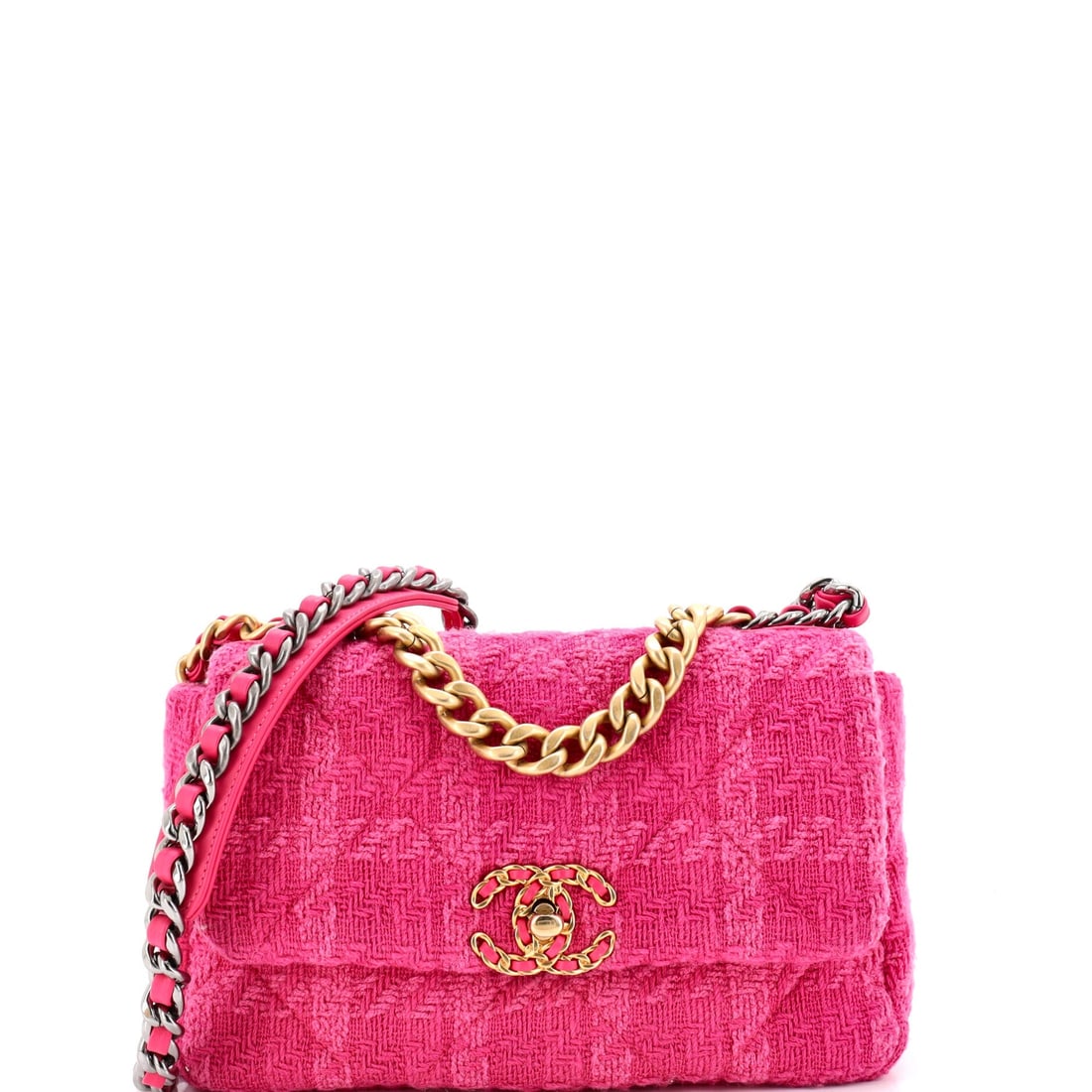 Chanel 19 Flap Bag Quilted Tweed Medium (1 of 7)