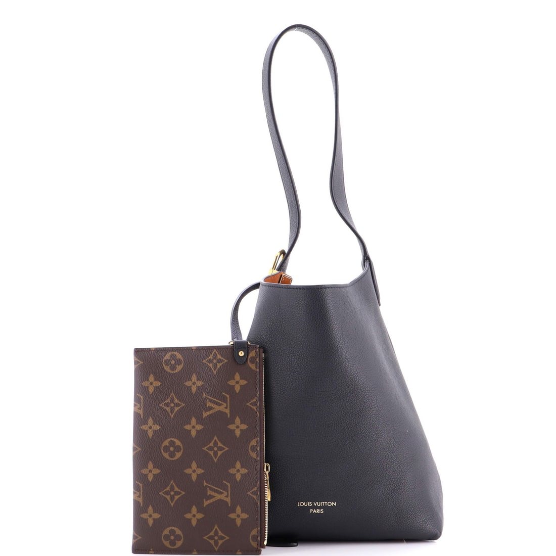 Louis Vuitton Low Key Hobo Calfskin PM: Closure to feet, the Louis Vuitton Low Key Hobo carries hardware the maison clearly fussed over, the small details that separate house-level work from factory-level work. The calfskin treatment gives 