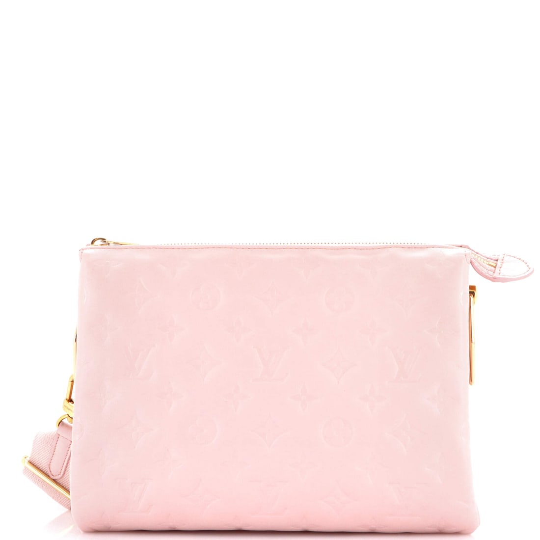 Louis Vuitton Coussin Bag Monogram Embossed Lambskin PM: In the PM proportion, the Louis Vuitton Coussin Bag reads as the practical choice within the family, balanced for daily wear without sacrificing presence. Finished in monogram-embossed lambskin, the h
