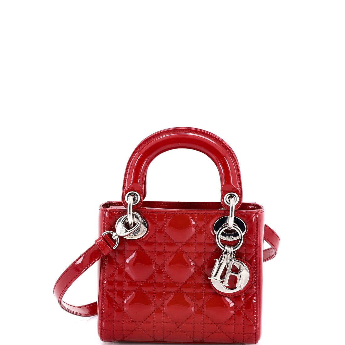 Christian Dior Lady Dior Bag Cannage Quilt Patent Mini: This Christian Dior Lady Dior Bag earns its closing line at the hardware, the closures and feet finished with the precision the maison reserves for its long-running models. Worked in cannage quilt pat