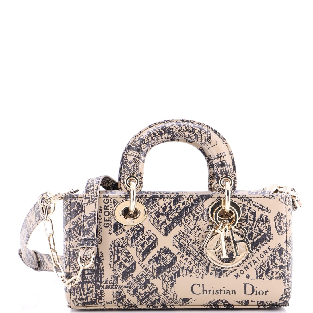 Christian Dior Lady D-Joy Bag Printed Leather Small: Issued in the Small size, the Christian Dior Lady D-Joy Bag sits at a deliberate point in the model family, neither the conversation starter nor the quiet companion but somewhere usefully in between. 