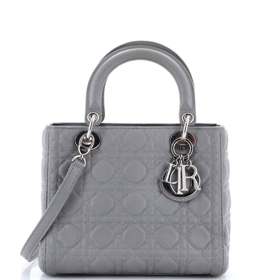 Christian Dior Lady Dior Bag Cannage Quilt Grained Calfskin Medium: Set down on a console, the Christian Dior Lady Dior Bag reads architectural, with proportions the house clearly tested before signing off. The cannage quilt grained calfskin surface here is finished