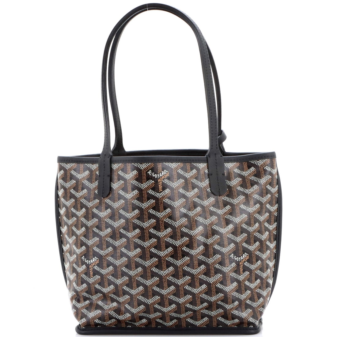 Goyard Anjou Reversible Tote Coated Canvas Mini: This Goyard Anjou Reversible Tote treats its pockets as architecture rather than afterthought, the layout calibrated for the small rituals of leaving the house. The material story here is the house's 