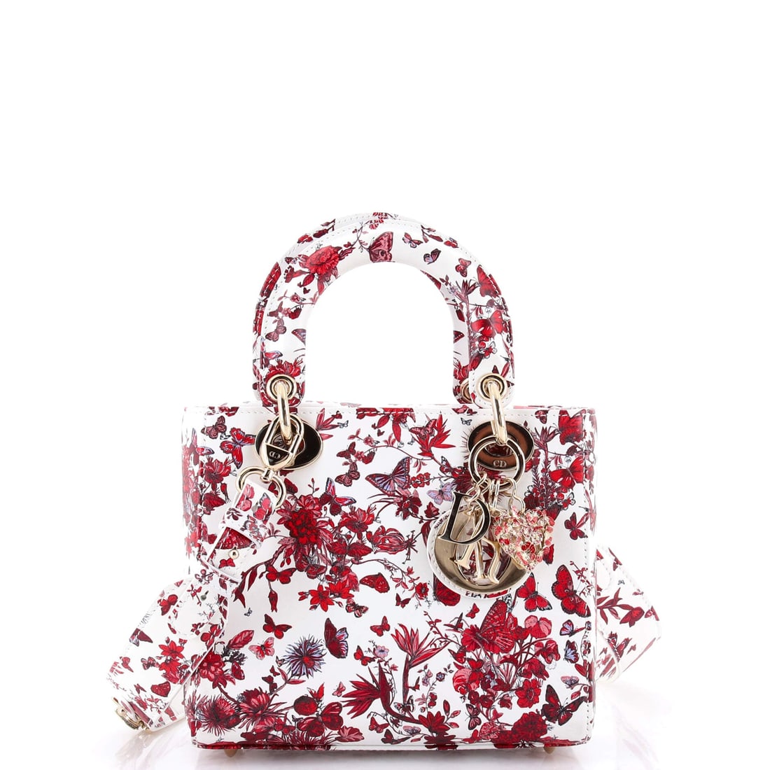 Christian Dior My ABCDior Lady Dior Bag Printed Leather Small: Run a finger across the Christian Dior My ABCDior Lady Dior Bag and the leather - printed calfskin treated with the house's editorial print - reads as the kind of hide the house puts behind its better