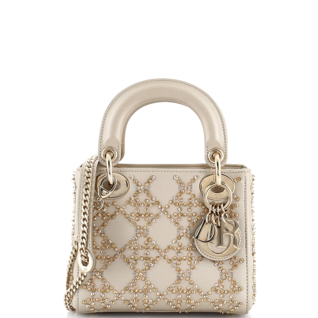 Christian Dior Lady Dior Chain Bag Crystal Embellished Cannage Quilt Leather Mini (1 of 7)